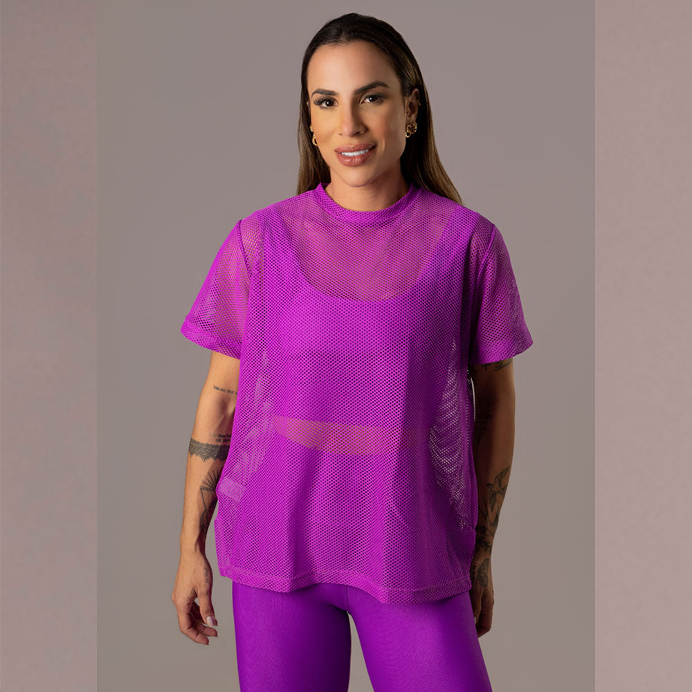 Camisa Over Pri Fúcsia