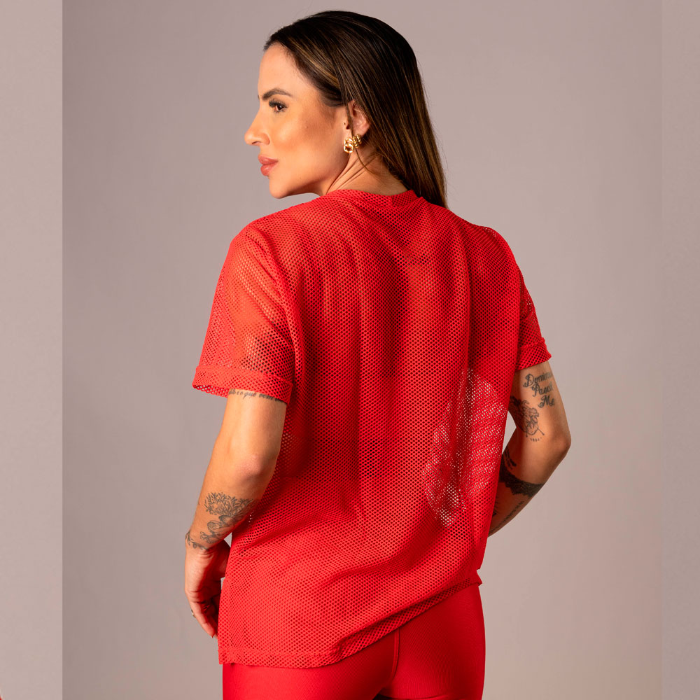 Camisa Over Pri Chic red