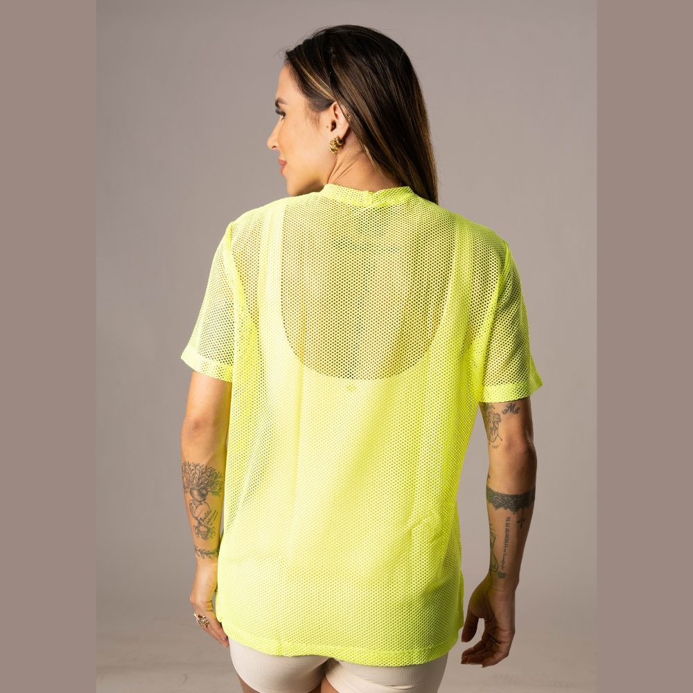 Camisa Over Pri Amarelo Neon