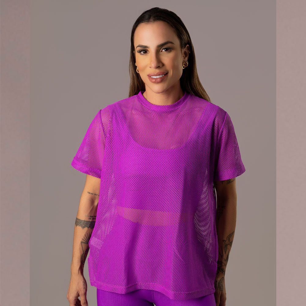 Camisa Over Pri Fúcsia