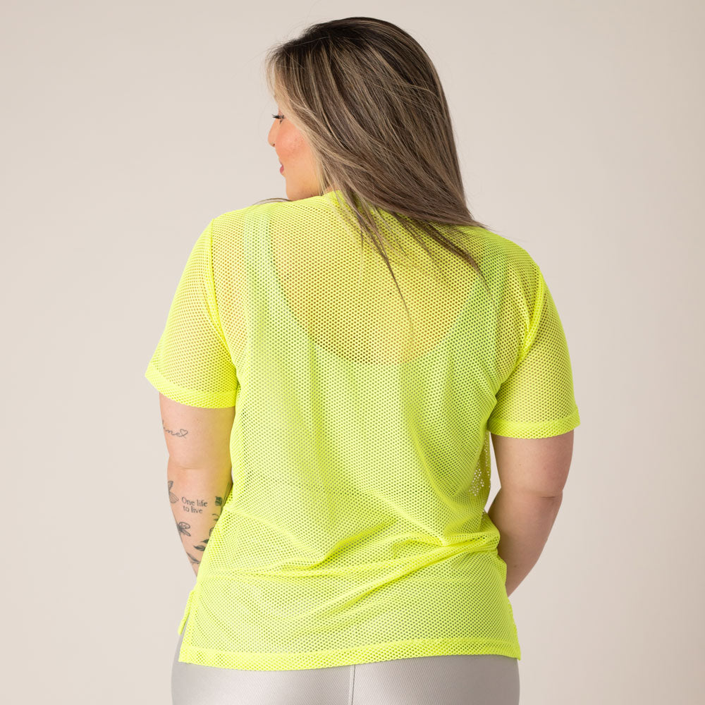 Camisa Over Pri Amarelo Neon
