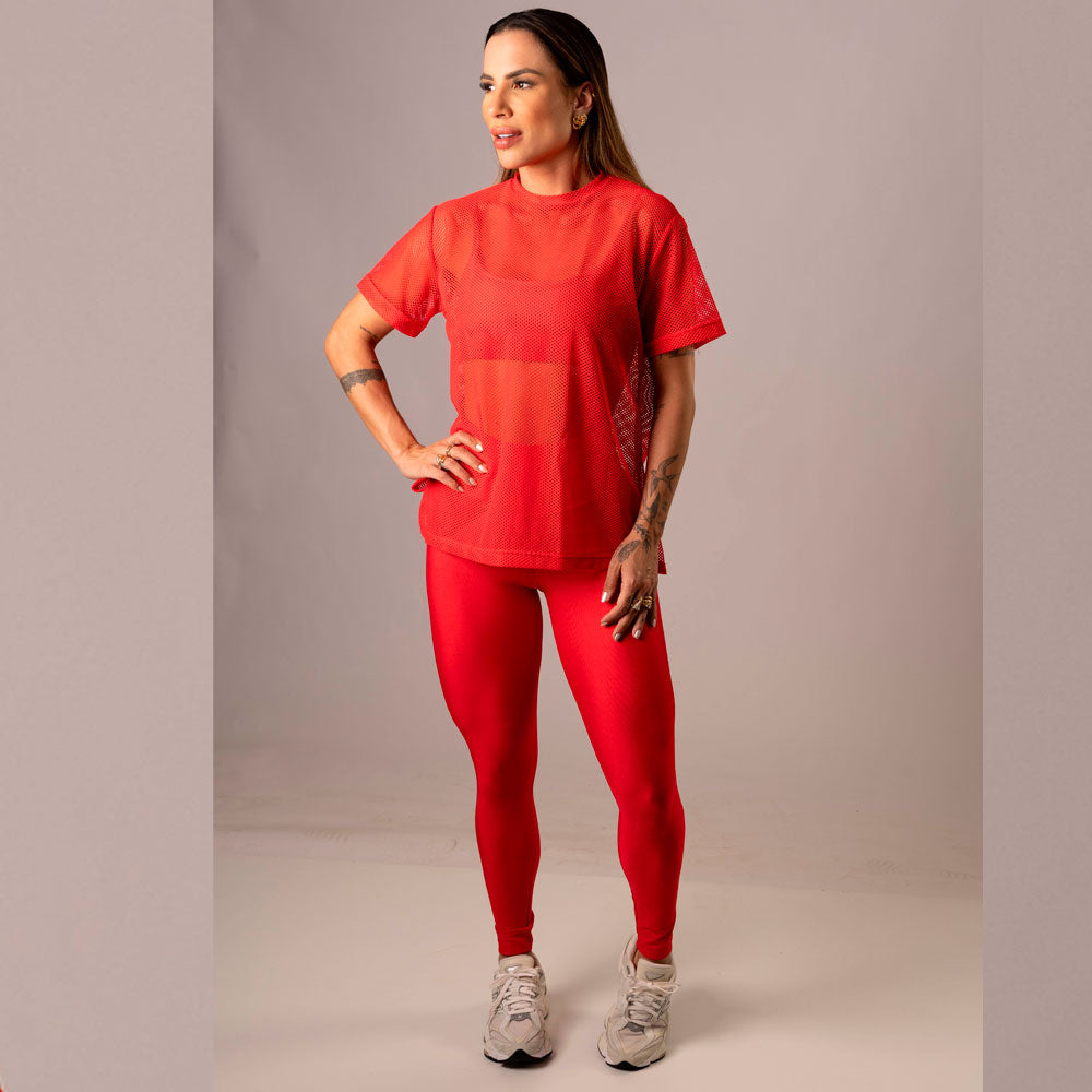 Camisa Over Pri Chic red