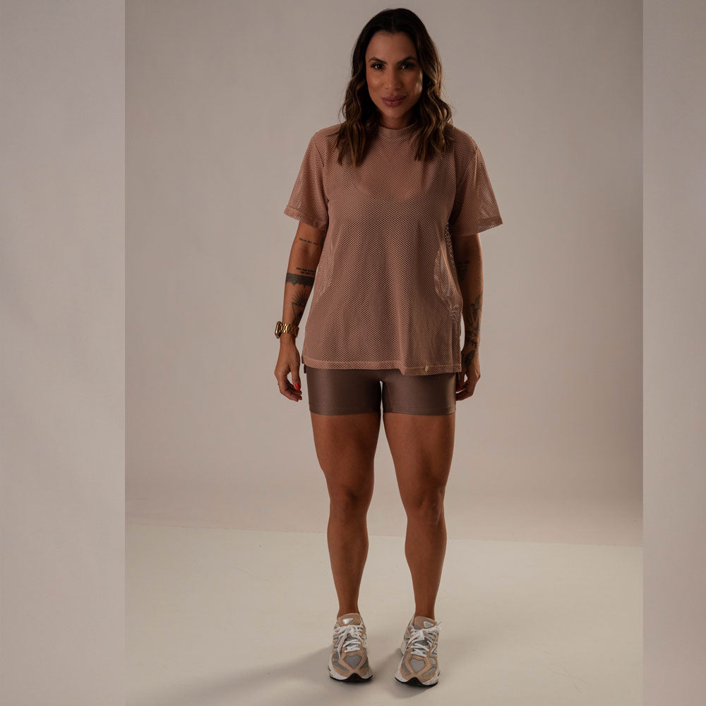 Camisa Over Pri Castanho