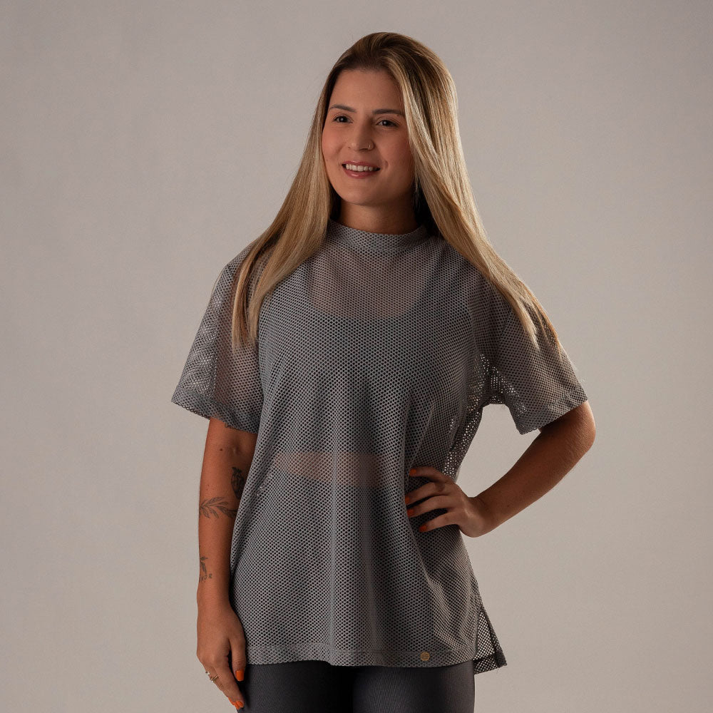 Camisa Over Pri Cinza