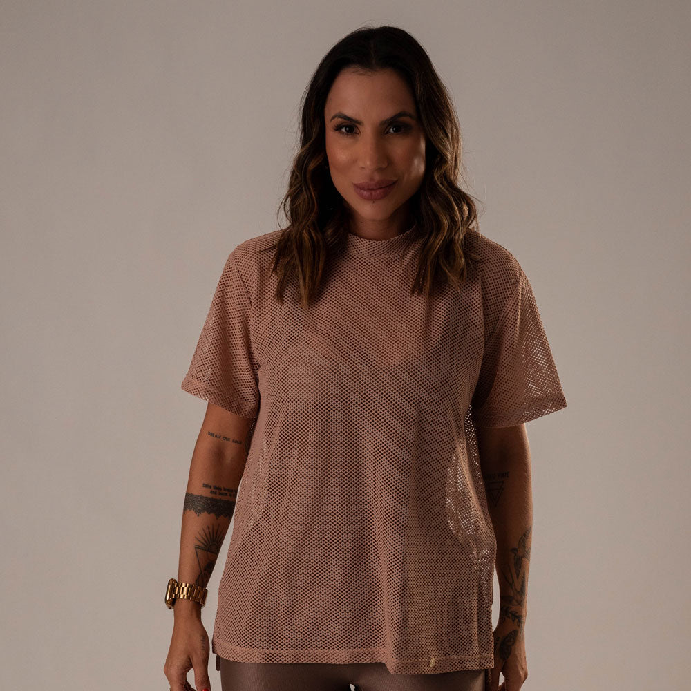 Camisa Over Pri Castanho